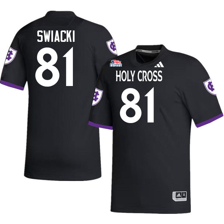 Holy Cross Crusaders #81 Bill Swiacki College Football Jerseys,Uniforms-Black